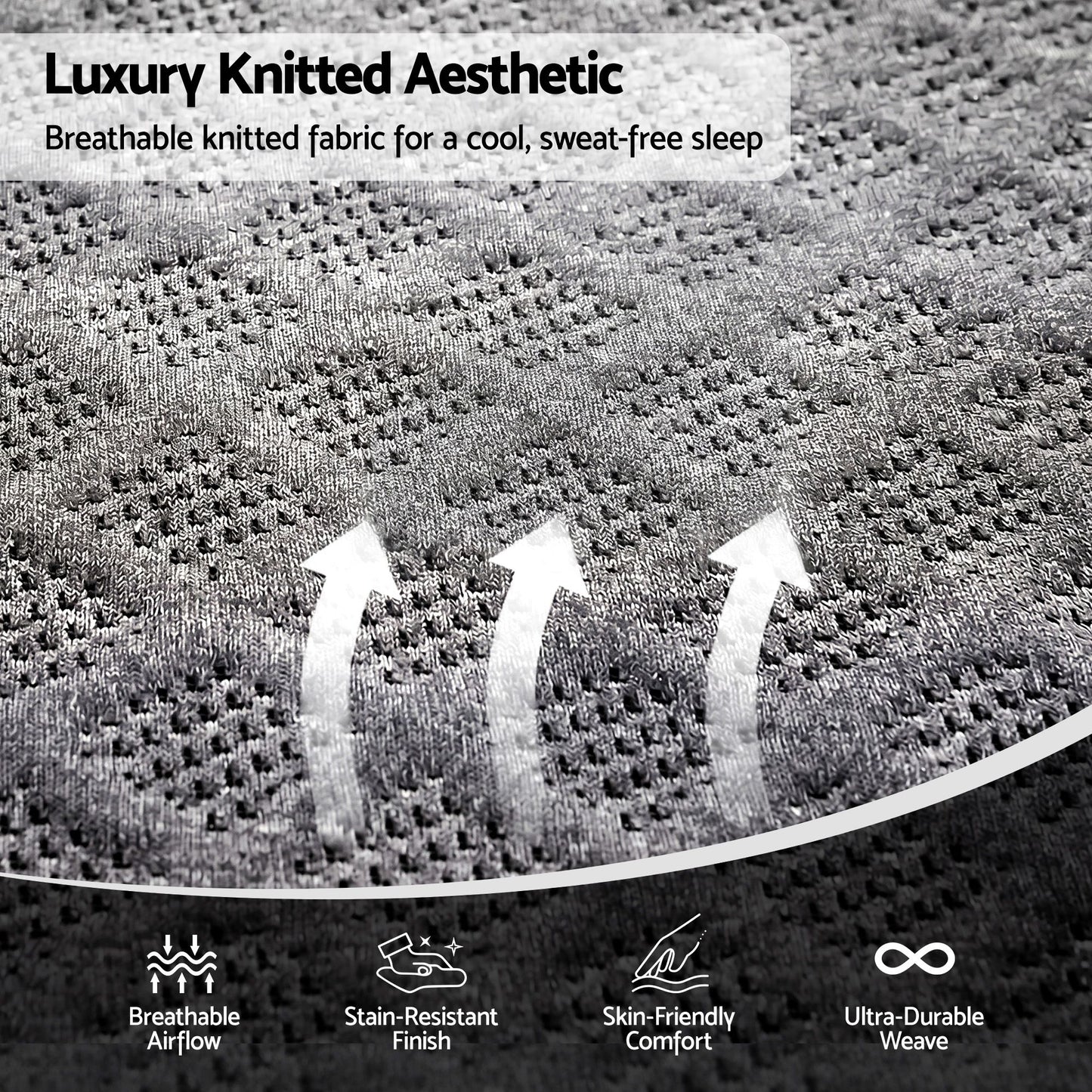 Giselle King Mattress 26cm Firm Pocket Spring Dual Edge Support Dark Grey