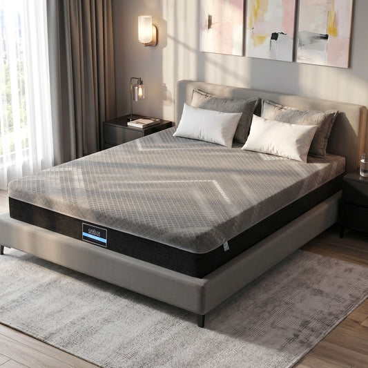 Giselle Queen Mattress 26cm Firm Pocket Spring Dual Edge Support Dark Grey